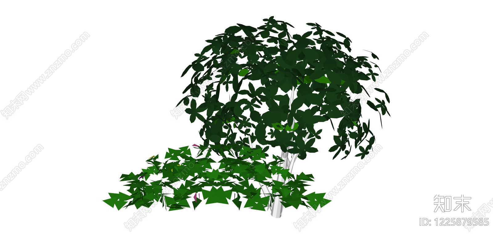 带盆景观绿植组合SU模型下载【ID:1225879585】