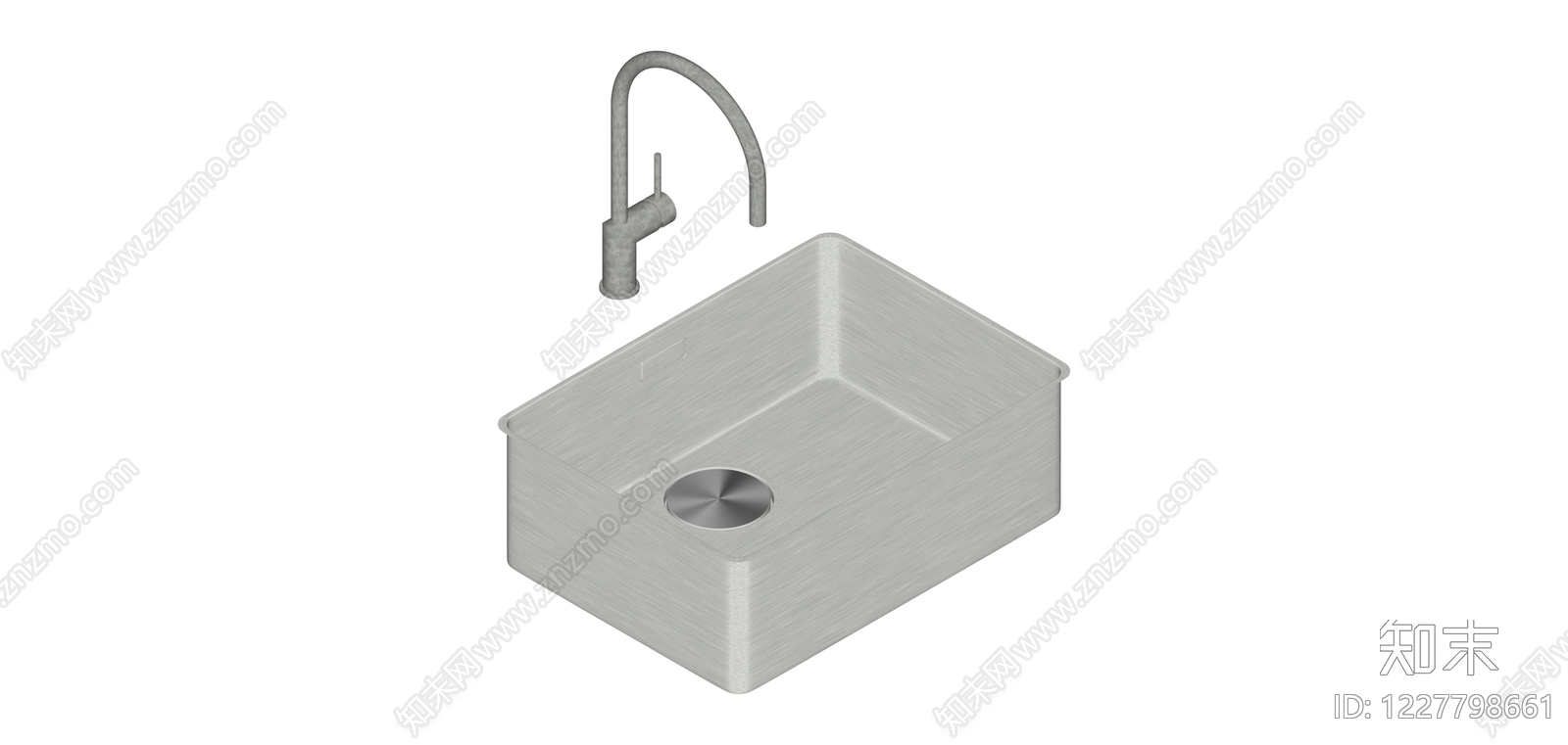 不锈钢水槽及龙头组合SU模型下载【ID:1227798661】