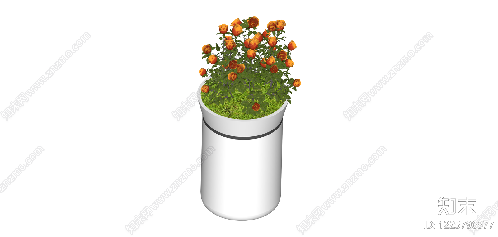 带盆盆栽绿植模型SU模型下载【ID:1225796377】