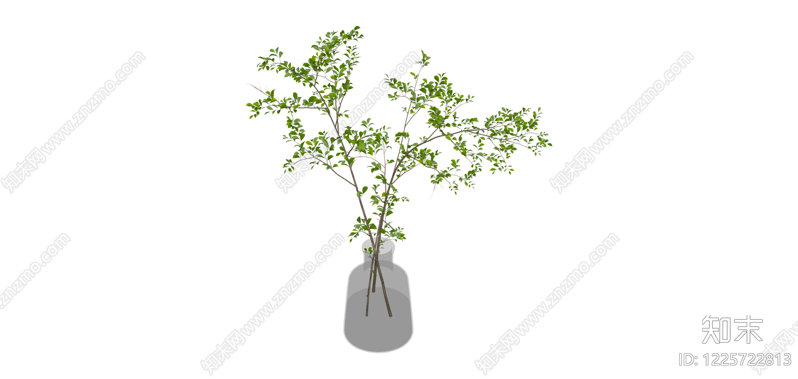 插枝盆栽绿植SU模型下载【ID:1225722813】