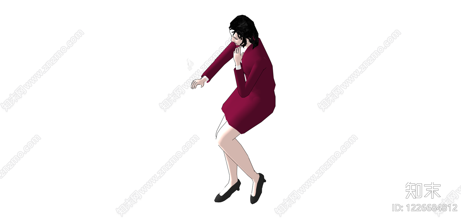 站立女性人物模型SU模型下载【ID:1226684812】