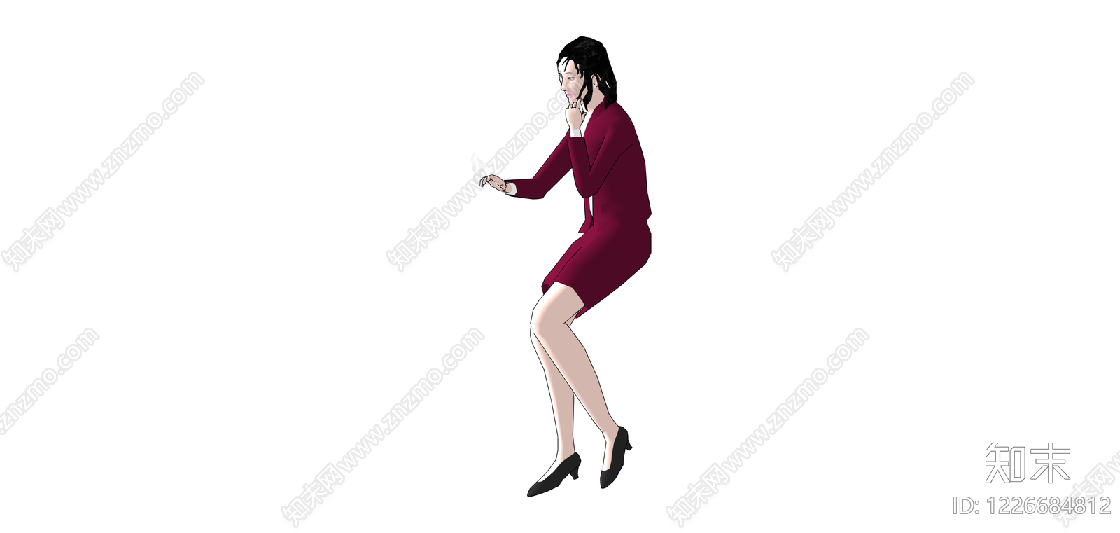 站立女性人物模型SU模型下载【ID:1226684812】