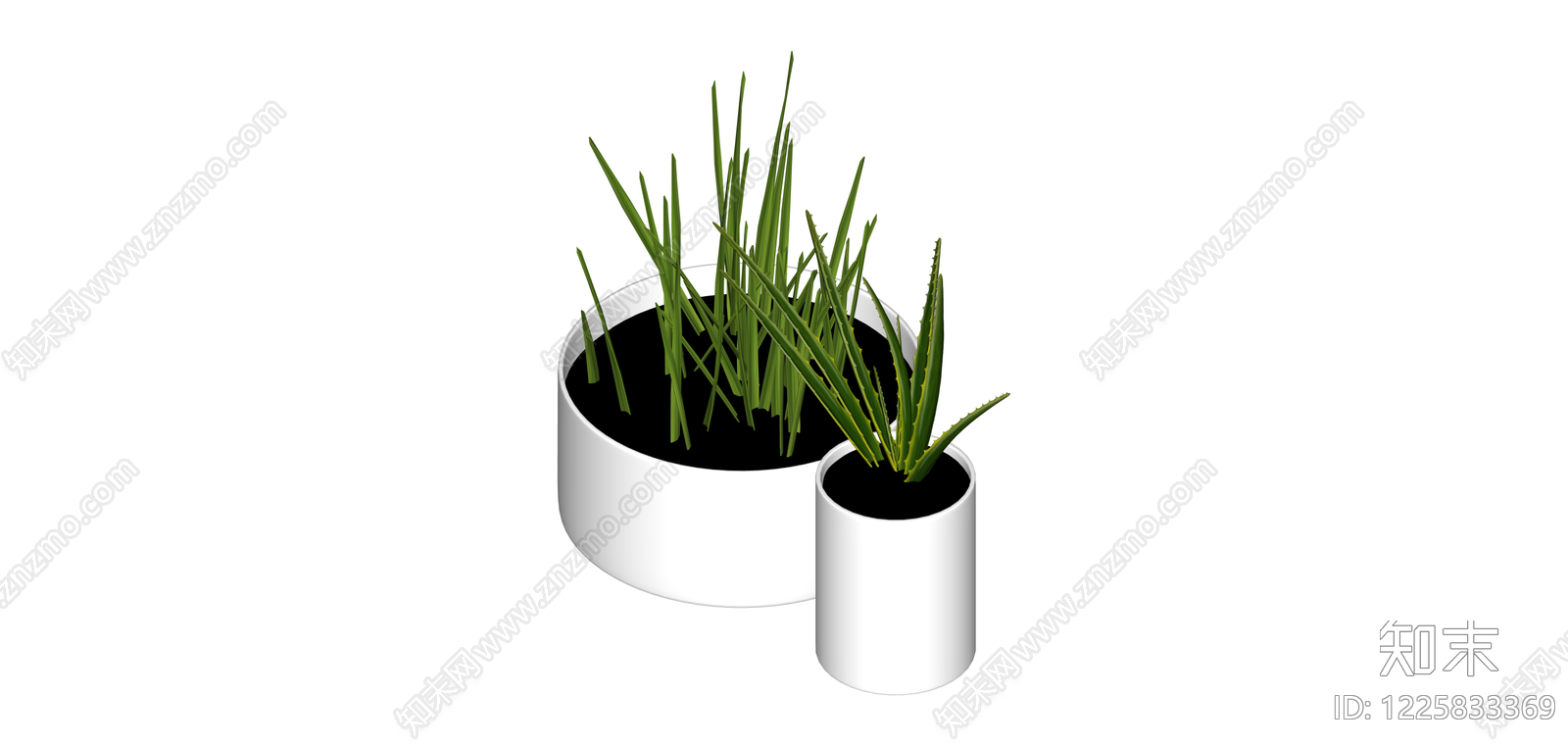 盆栽植物组合SU模型下载【ID:1225833369】