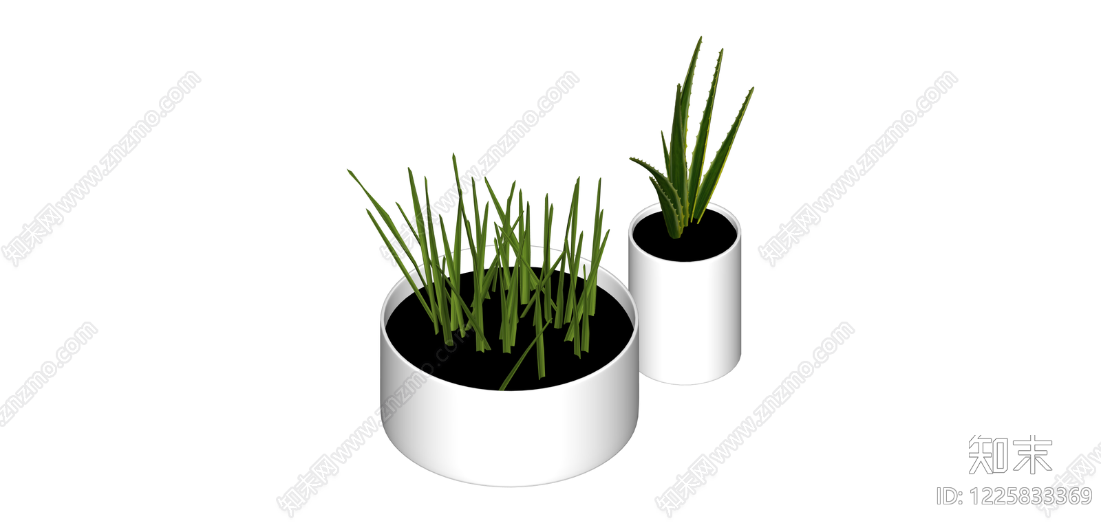 盆栽植物组合SU模型下载【ID:1225833369】