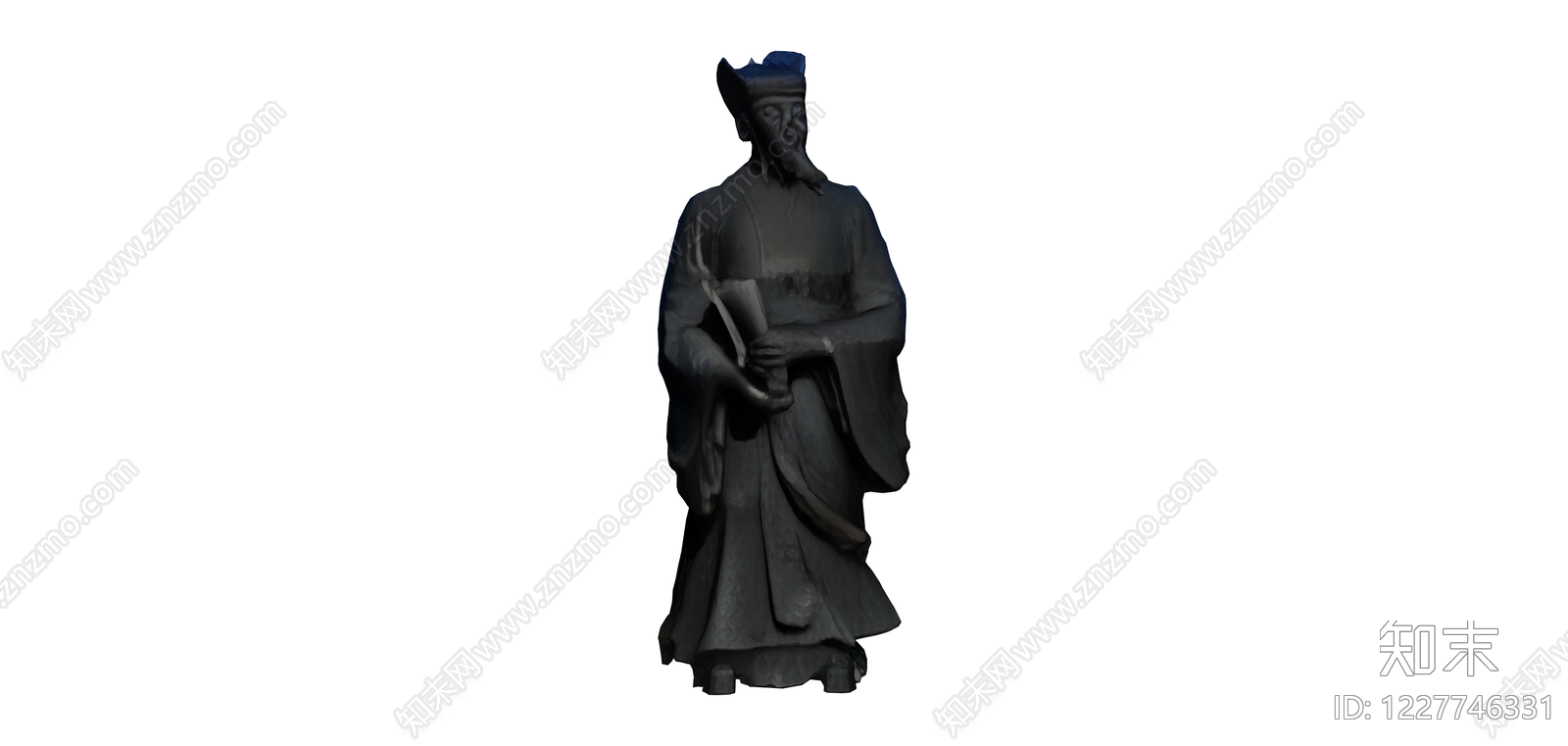 古代文人立像雕塑SU模型下载【ID:1227746331】