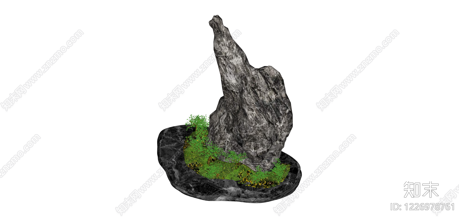 景观石配绿植底座SU模型下载【ID:1226978761】