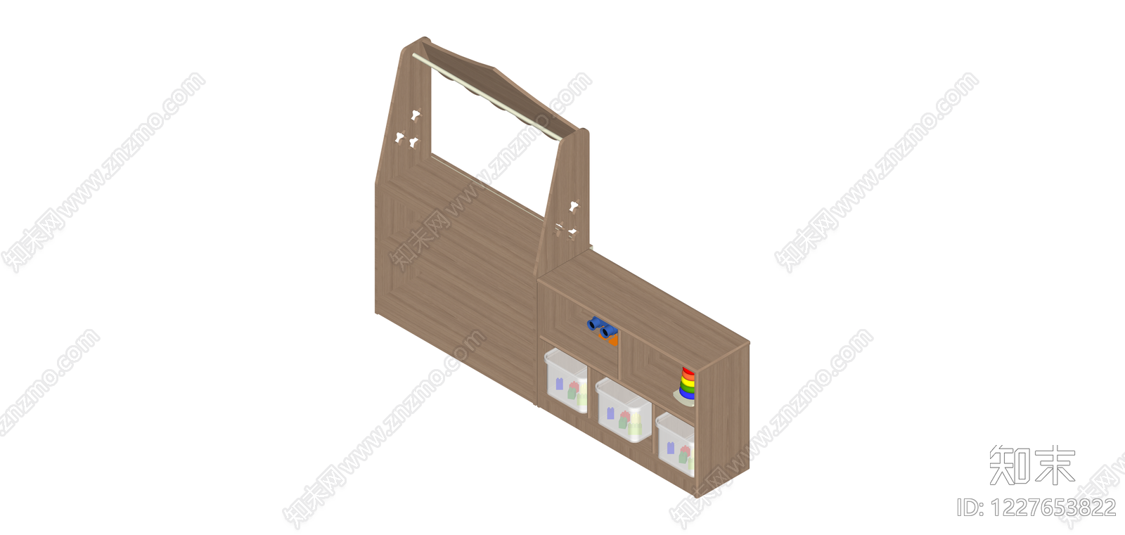 带玩具收纳的儿童组合柜SU模型下载【ID:1227653822】