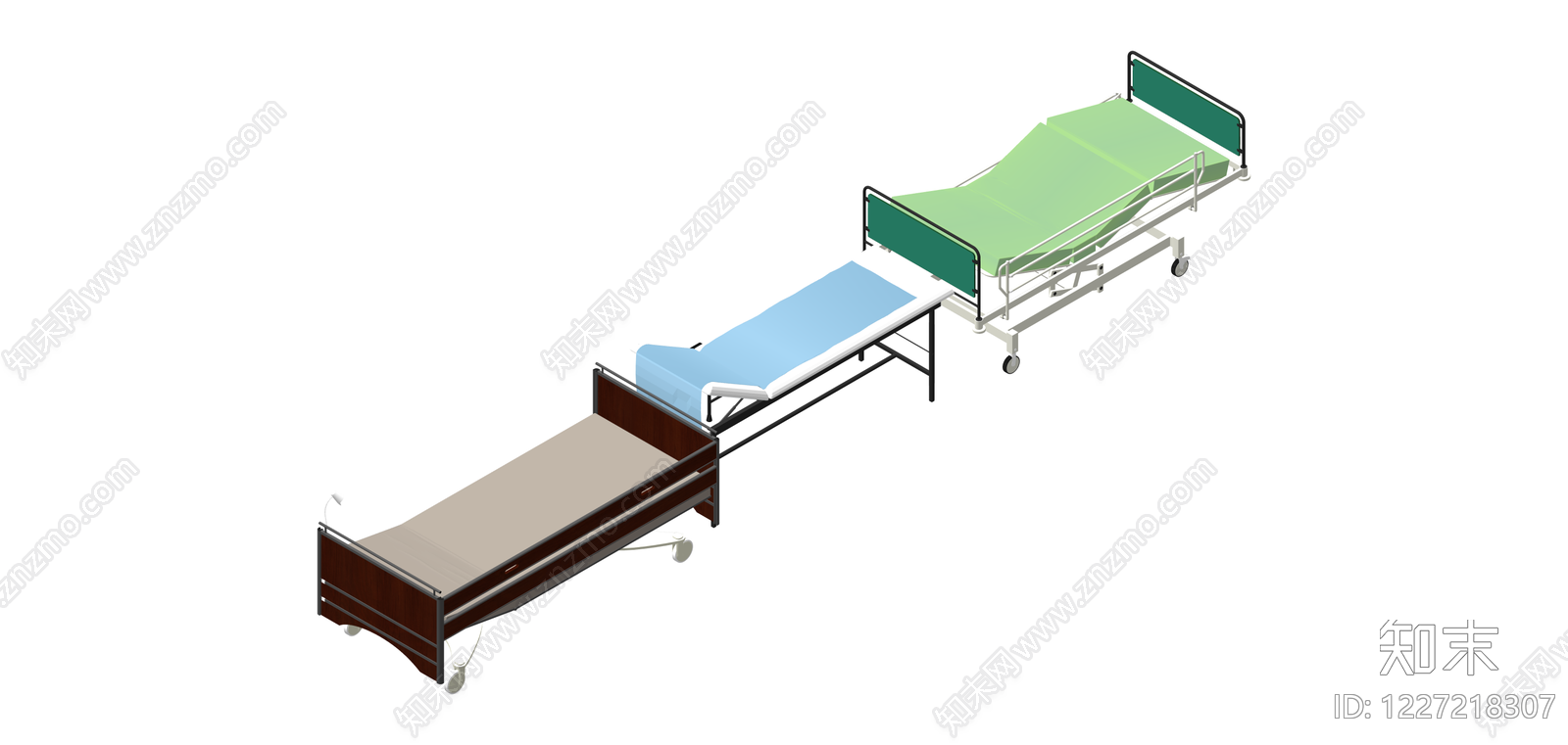 组合式医用病床SU模型下载【ID:1227218307】