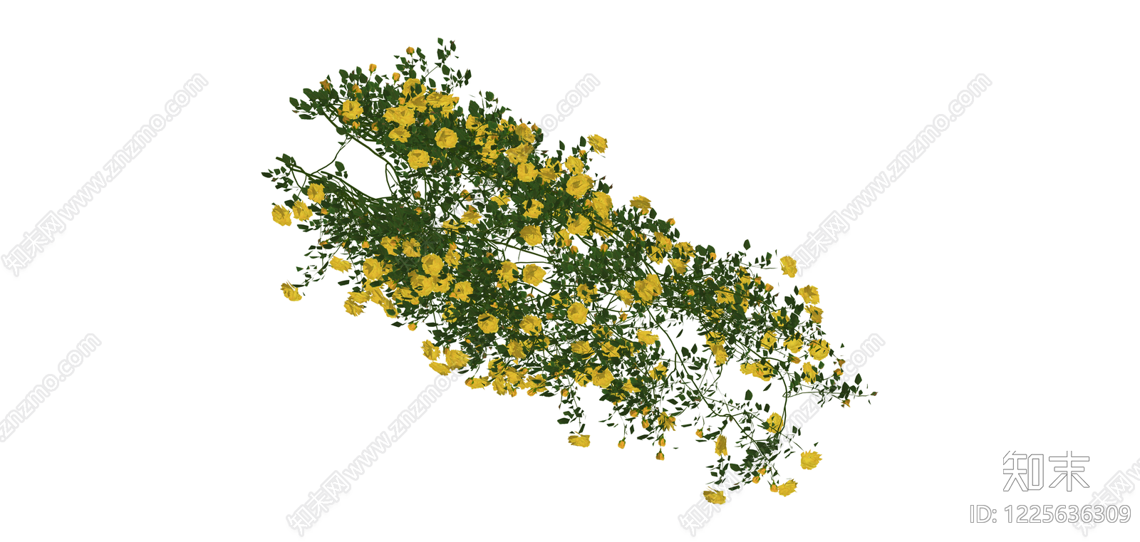 黄色月季花艺组合SU模型下载【ID:1225636309】