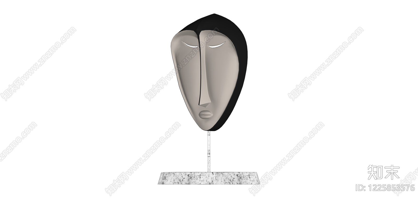 抽象人像雕塑SU模型下载【ID:1225853576】