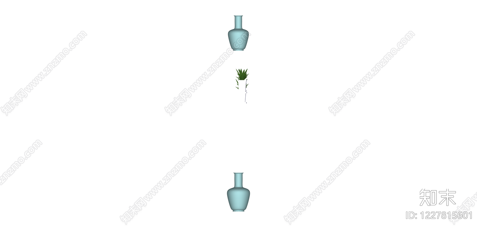 青色花瓶SU模型下载【ID:1227815601】
