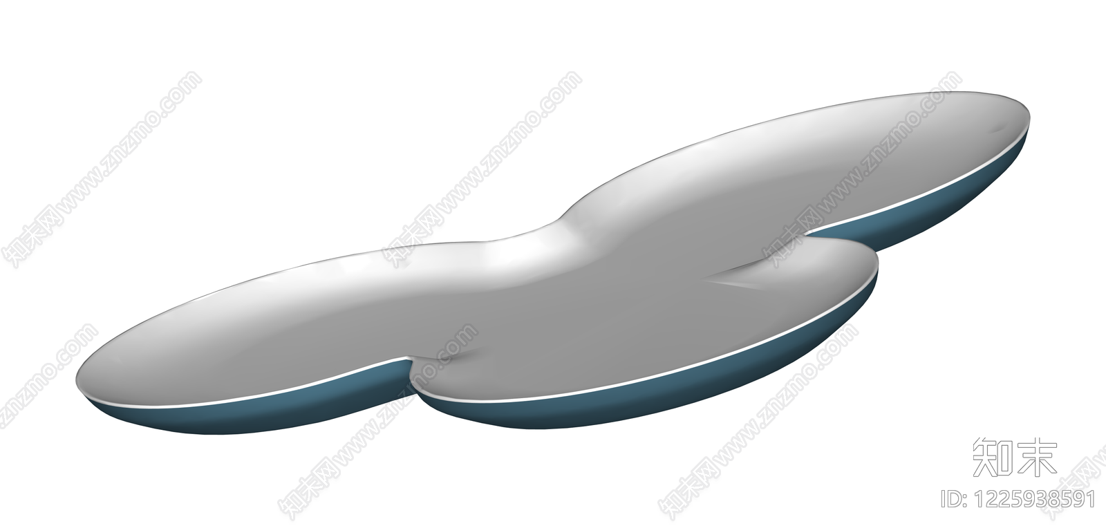 三叶造型白色茶几SU模型下载【ID:1225938591】