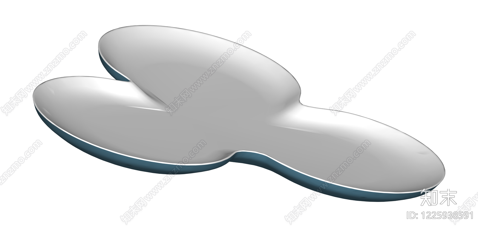 三叶造型白色茶几SU模型下载【ID:1225938591】