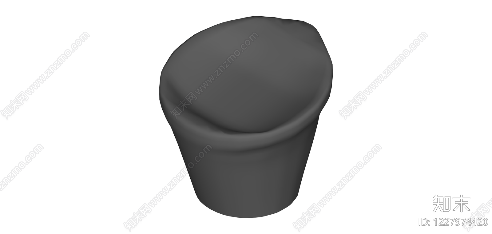 不规则造型深灰色坐具SU模型下载【ID:1227974420】