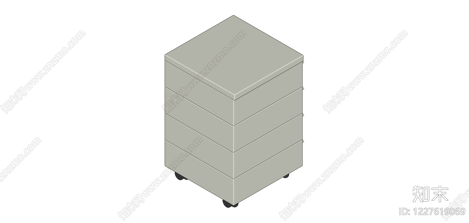 四层移动文件柜SU模型下载【ID:1227619069】
