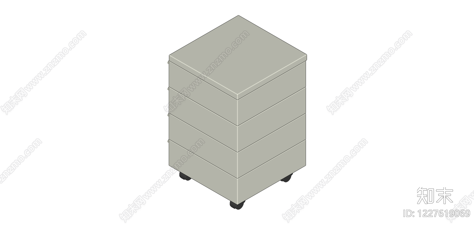 四层移动文件柜SU模型下载【ID:1227619069】