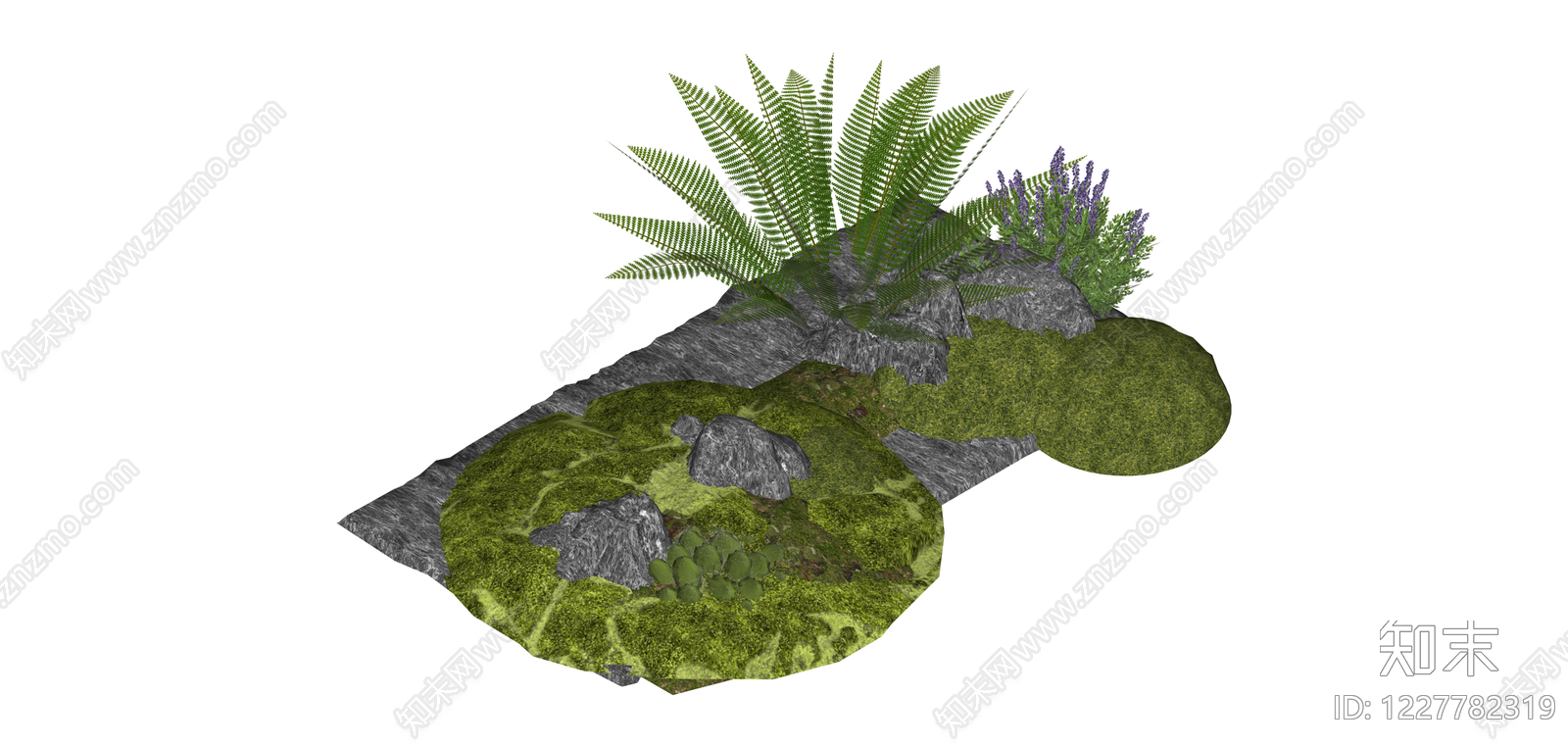 景观岩石与植物组合SU模型下载【ID:1227782319】