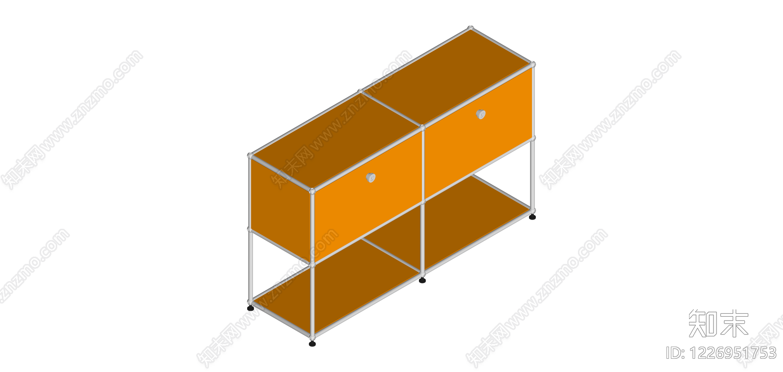 橙色模块化储物柜SU模型下载【ID:1226951753】