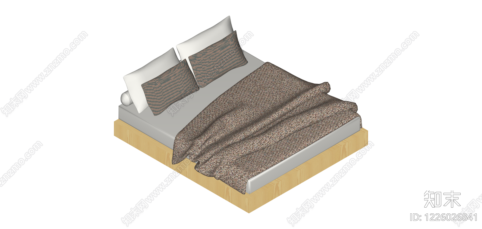 双人床家具组合SU模型下载【ID:1226026841】