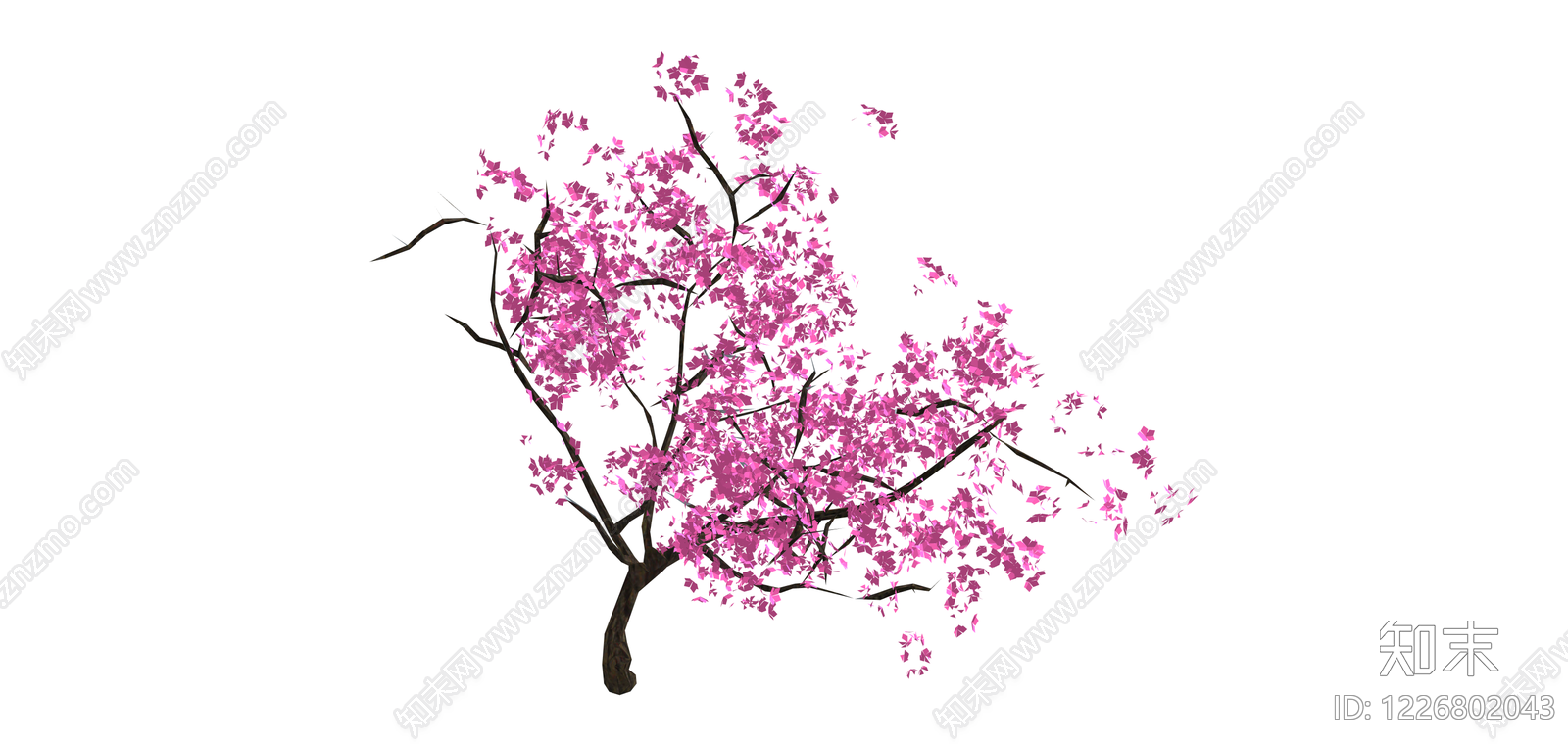 粉色开花乔木SU模型下载【ID:1226802043】