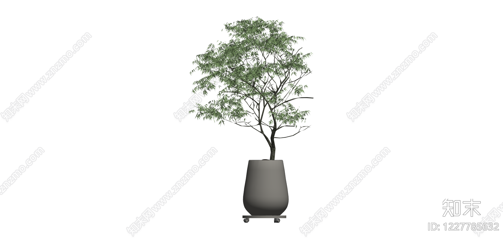 带盆绿植盆栽模型SU模型下载【ID:1227785632】