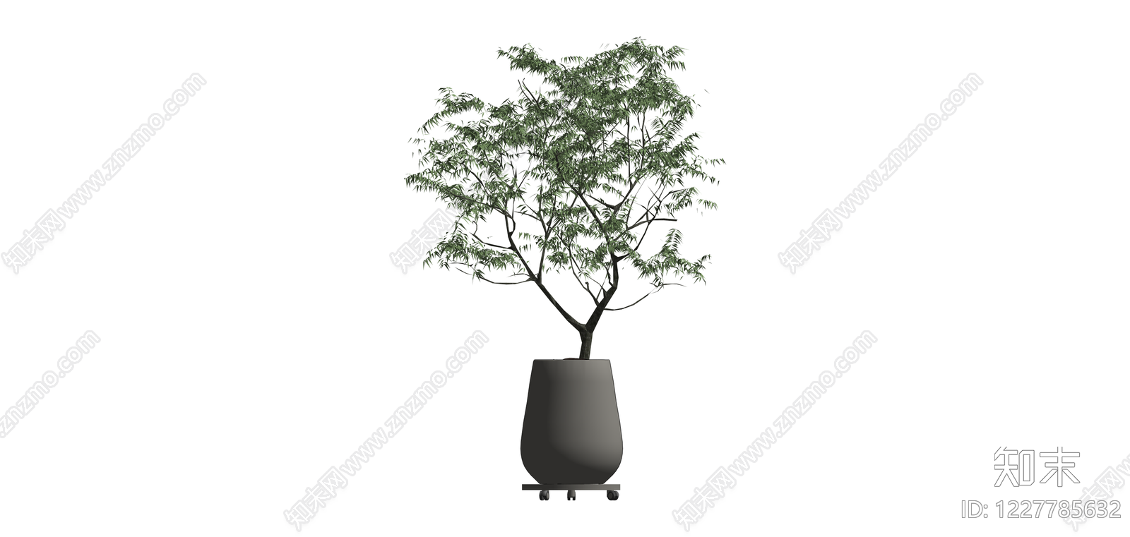 带盆绿植盆栽模型SU模型下载【ID:1227785632】