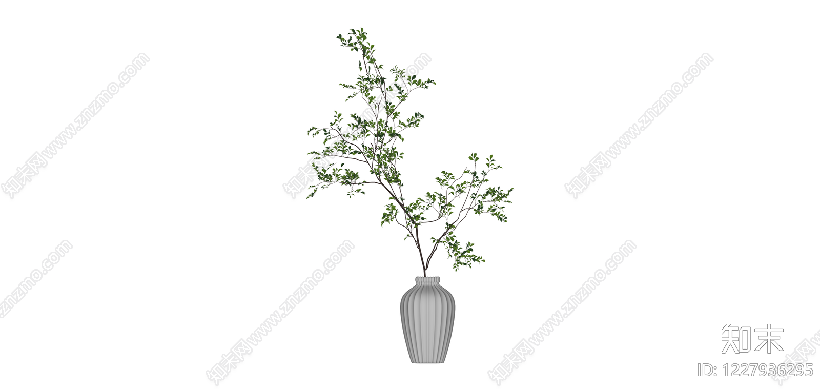 带盆绿植盆栽模型SU模型下载【ID:1227936295】