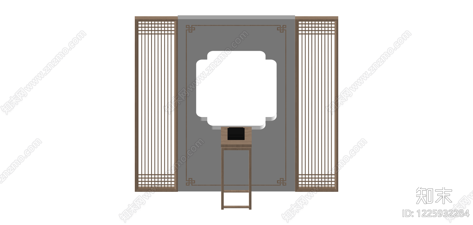 中式镂空屏风隔断SU模型下载【ID:1225932284】