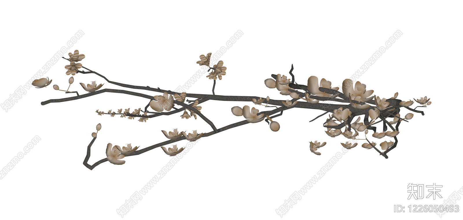 仿真梅花枯枝SU模型下载【ID:1226050493】