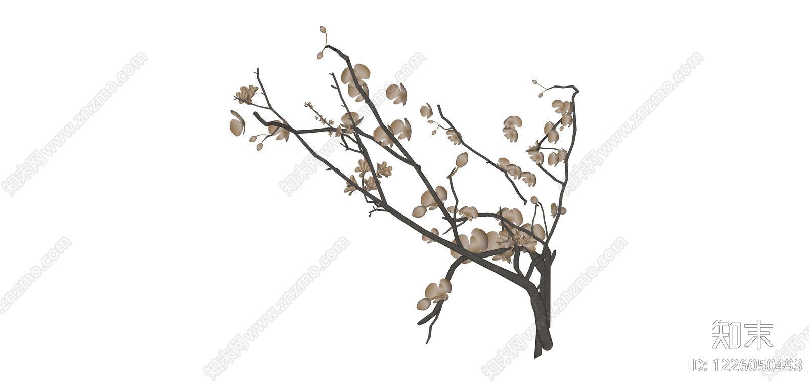 仿真梅花枯枝SU模型下载【ID:1226050493】