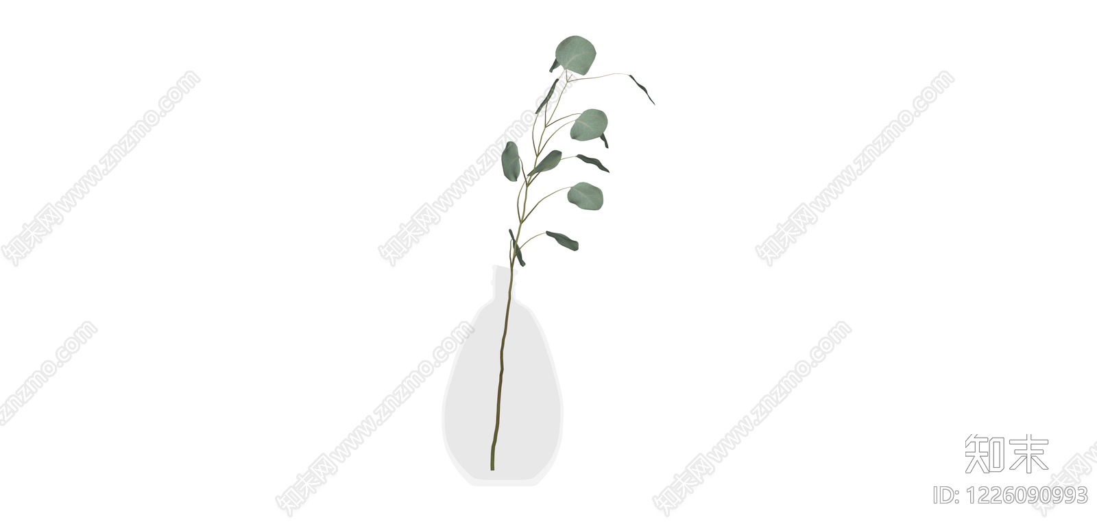 尤加利叶插花组合SU模型下载【ID:1226090993】