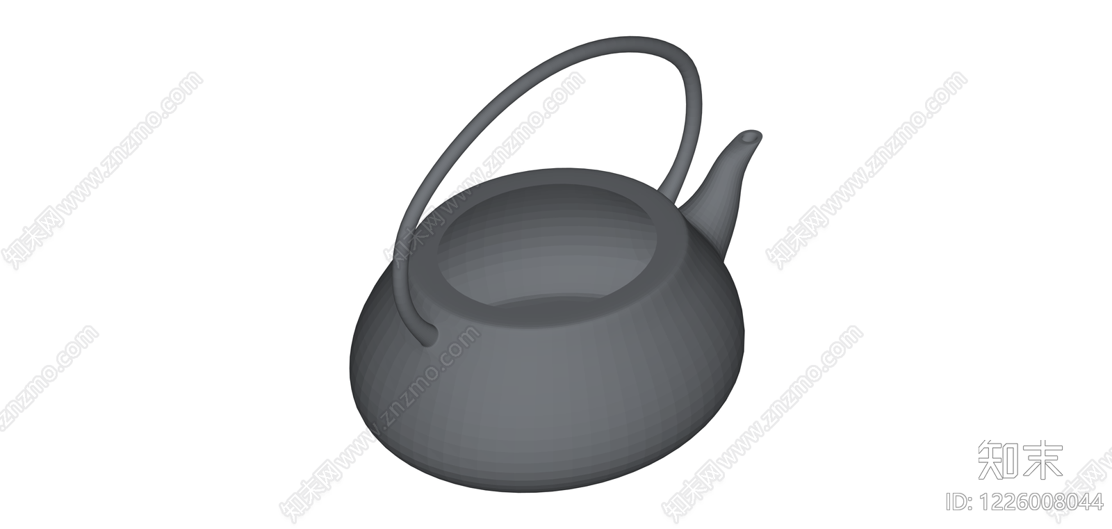 灰色提梁壶白模SU模型下载【ID:1226008044】