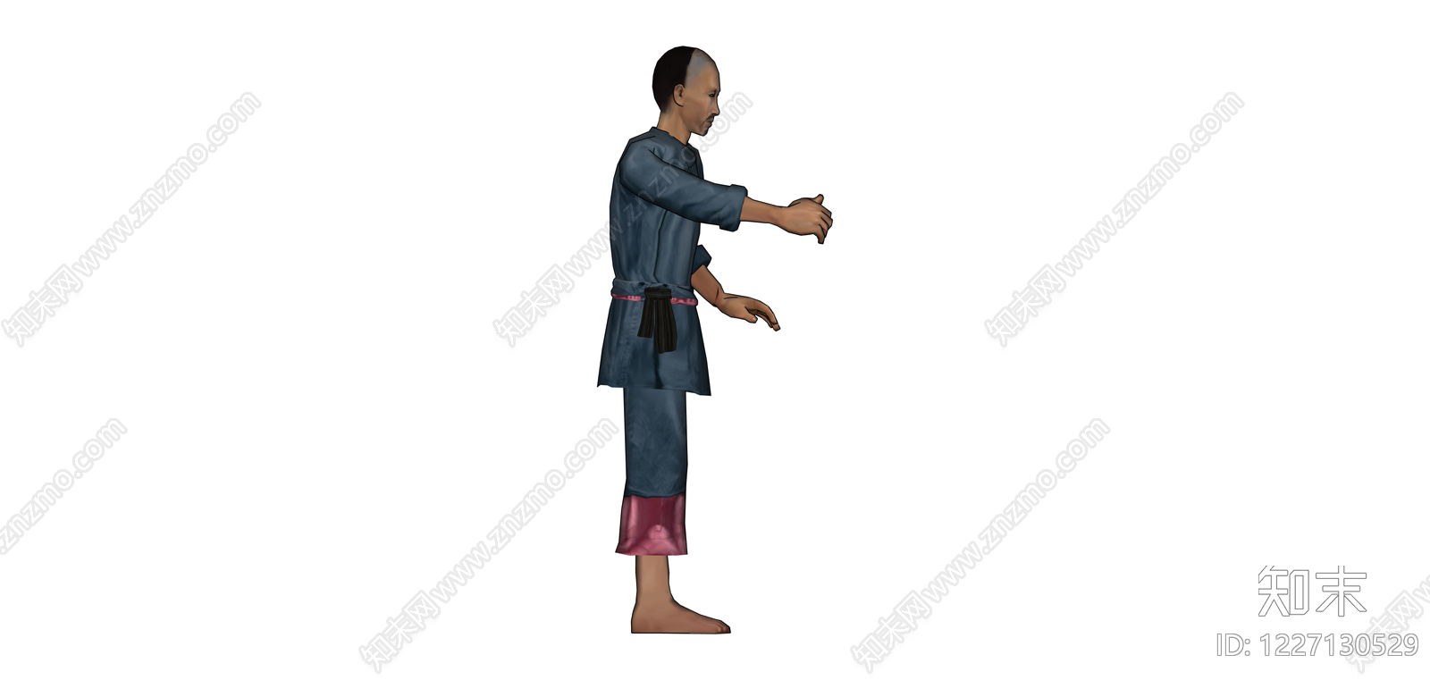 古装男子人物模型SU模型下载【ID:1227130529】