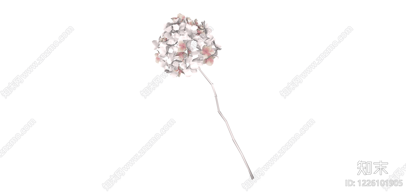 绣球花艺单支SU模型下载【ID:1226101905】