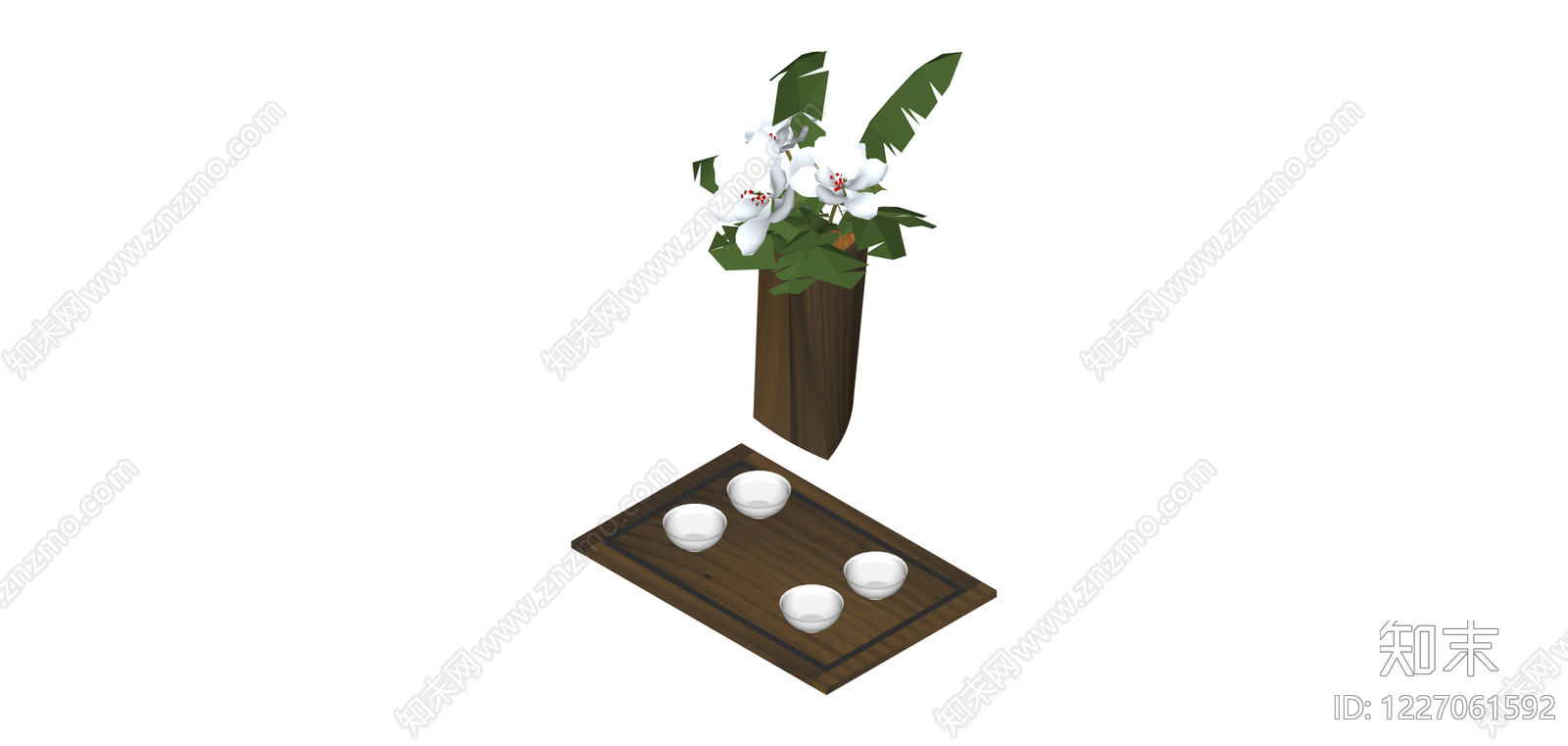 花艺与茶具组合SU模型下载【ID:1227061592】