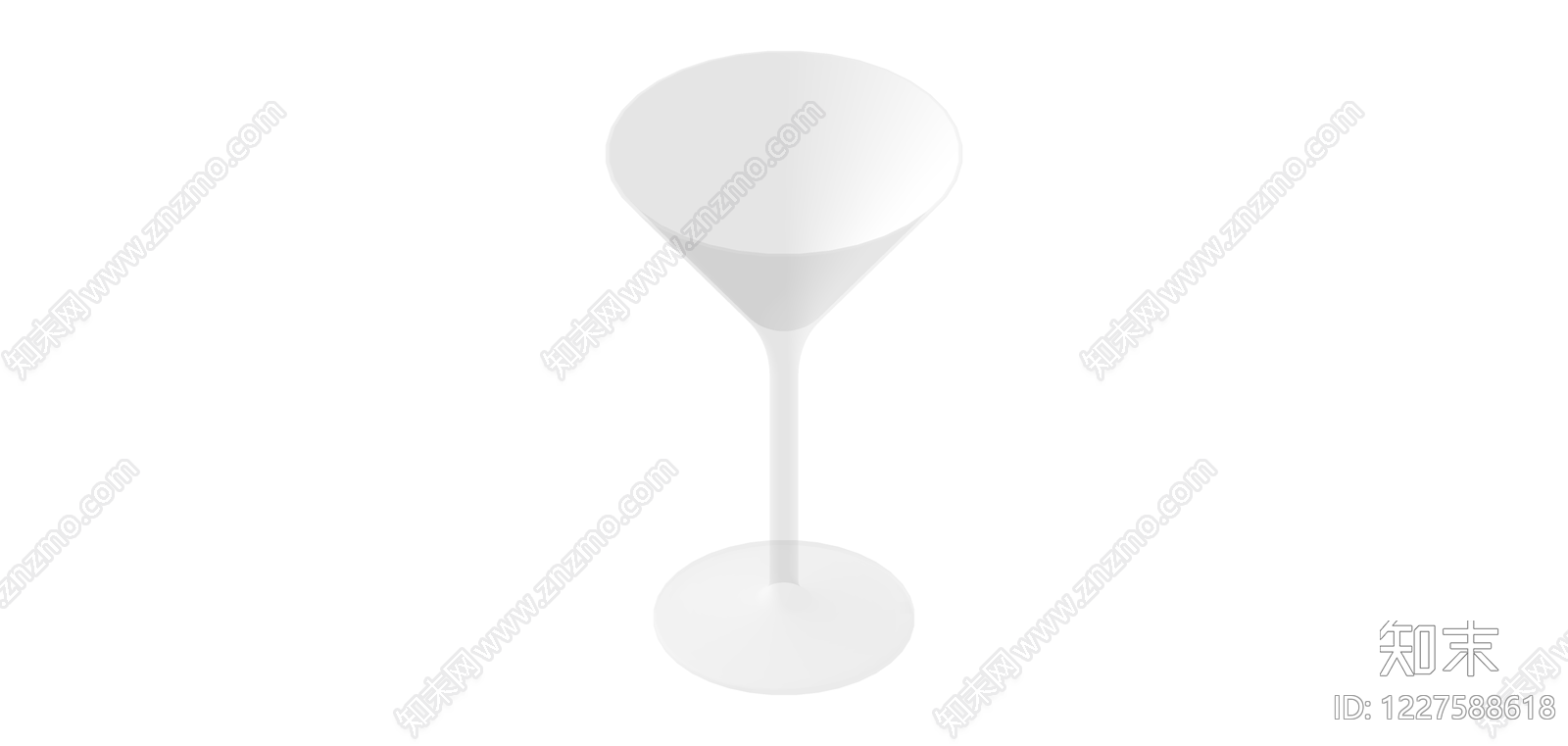 白色高脚鸡尾酒杯SU模型下载【ID:1227588618】