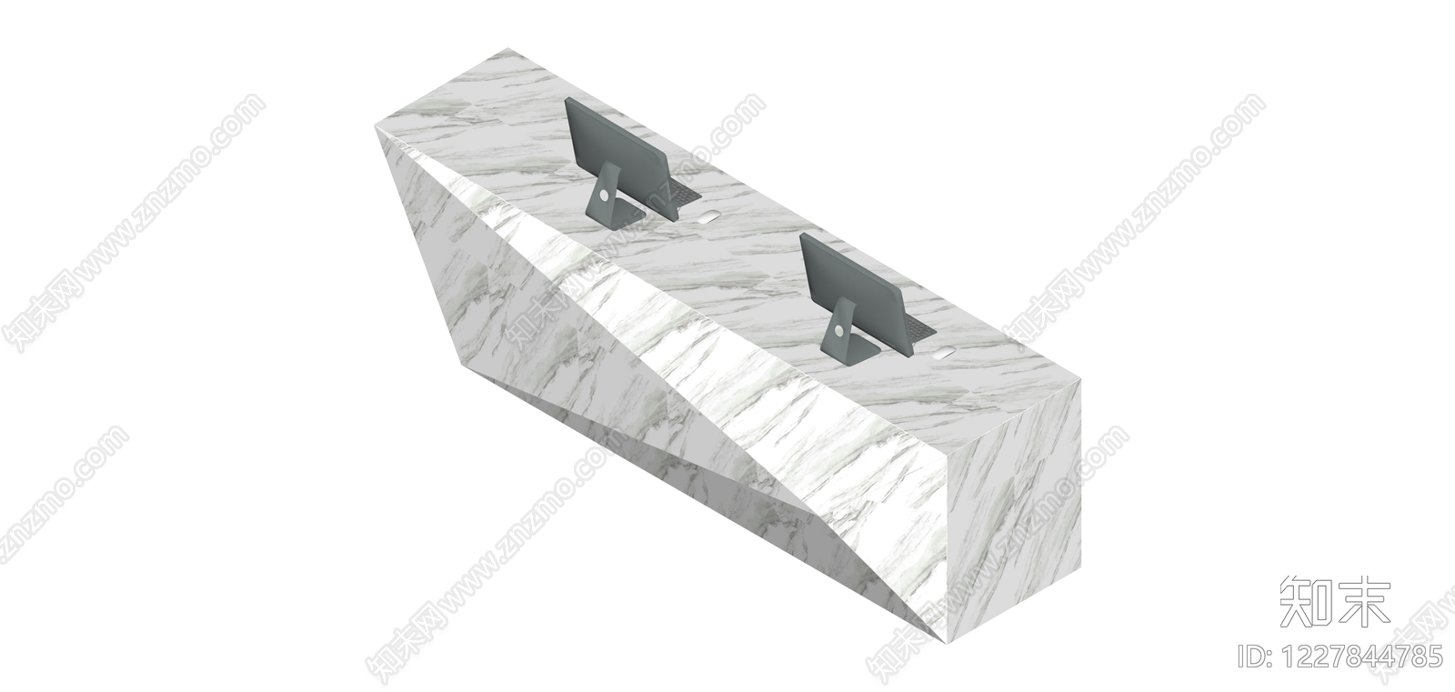 大理石纹理接待台SU模型下载【ID:1227844785】