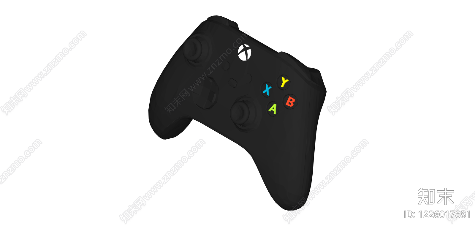 黑色Xbox游戏手柄SU模型下载【ID:1226017881】