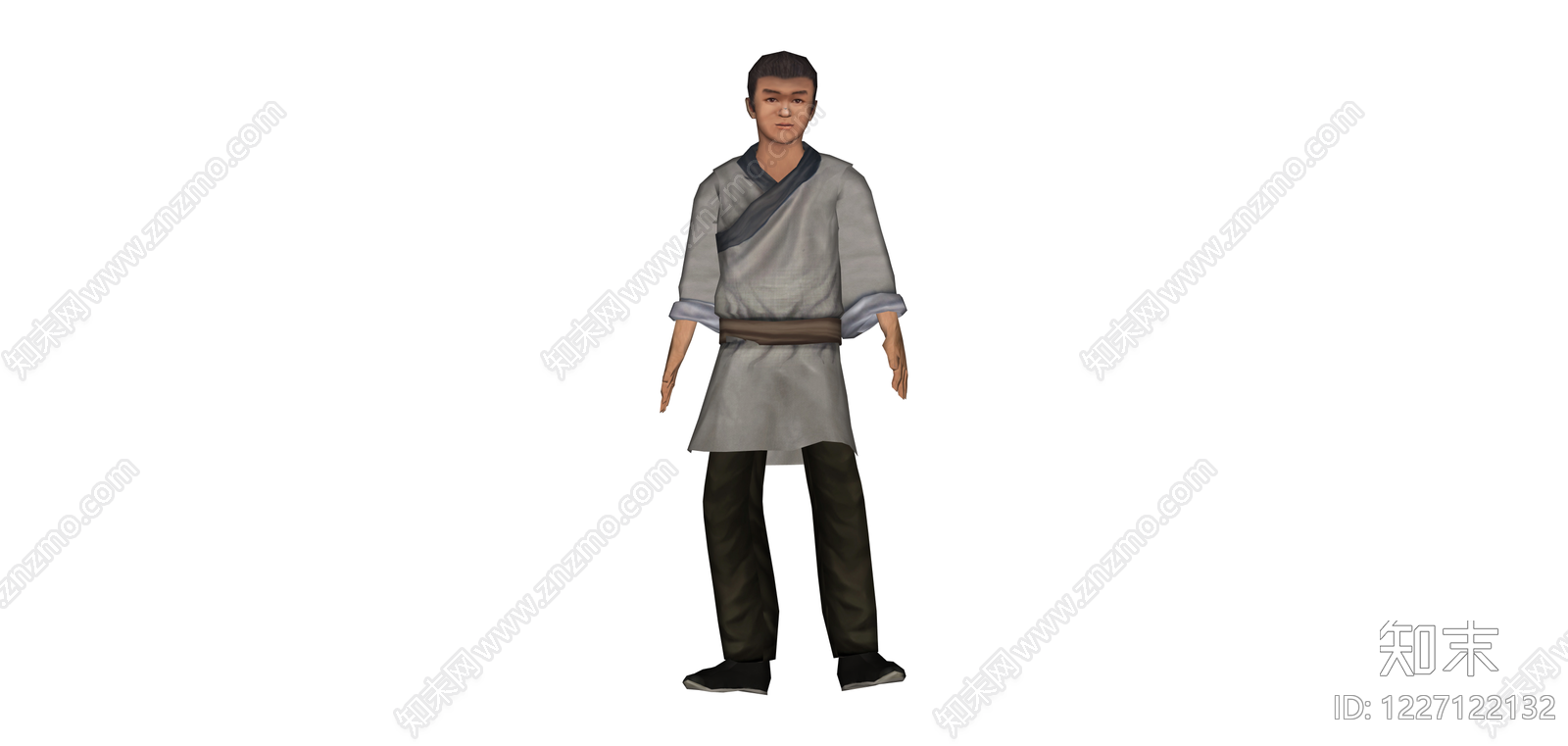 古装男子全身模型SU模型下载【ID:1227122132】