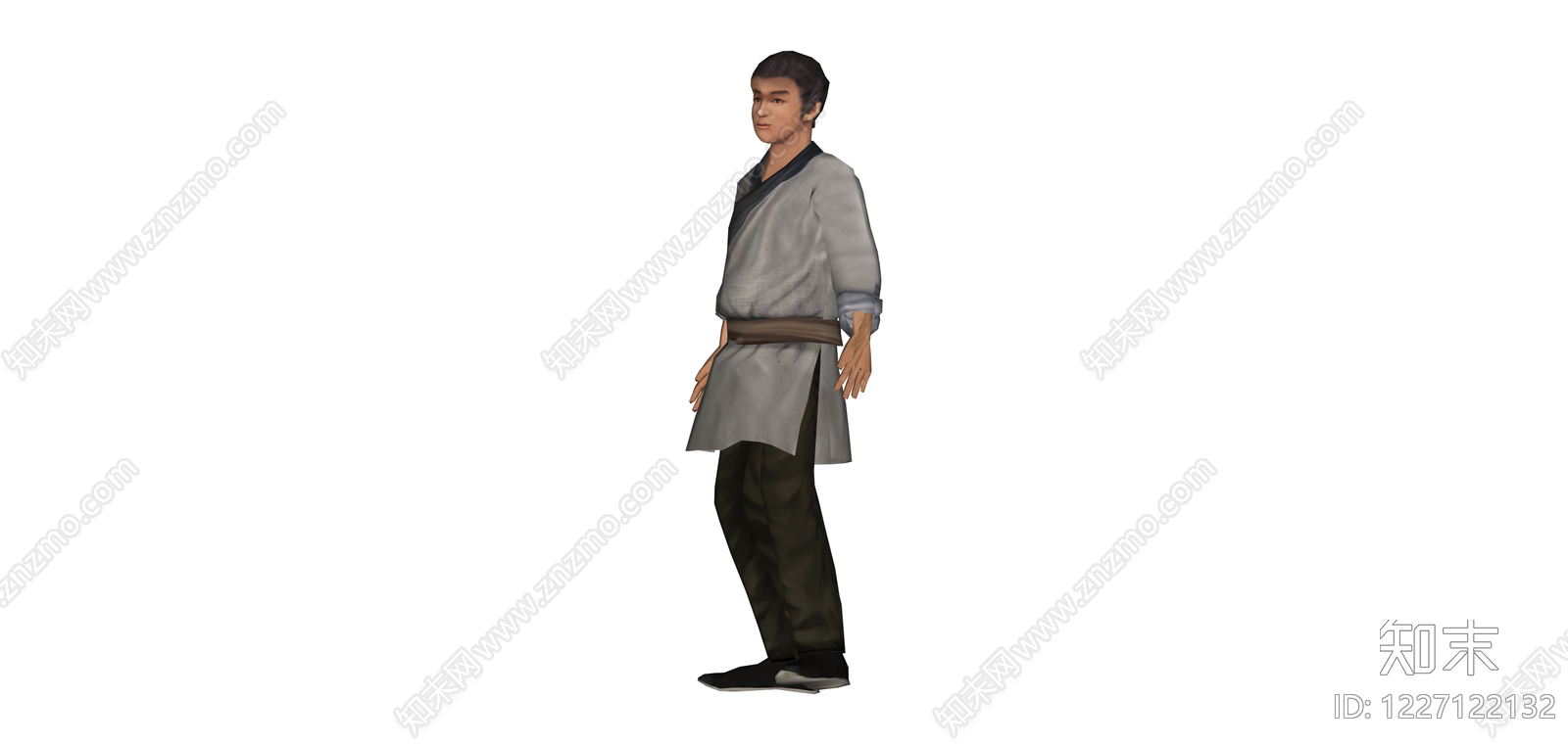 古装男子全身模型SU模型下载【ID:1227122132】