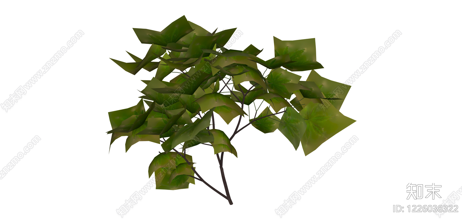 绿色阔叶植物模型SU模型下载【ID:1226038322】