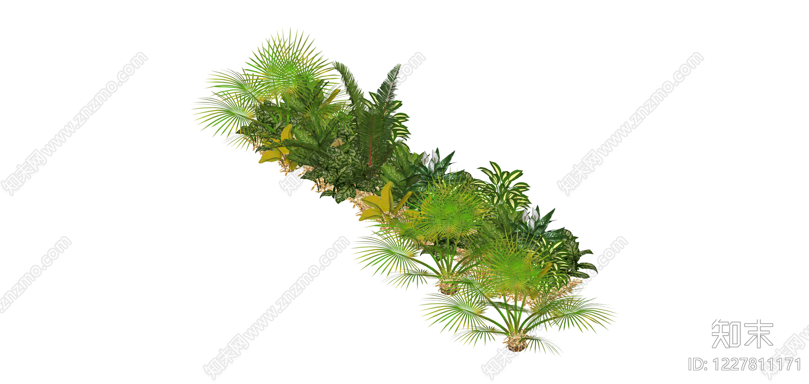 景观绿植组合盆栽SU模型下载【ID:1227811171】