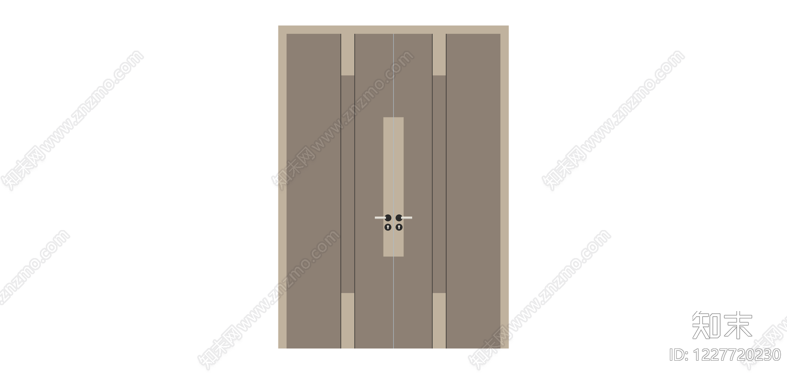 现代风格双开门SU模型下载【ID:1227720230】