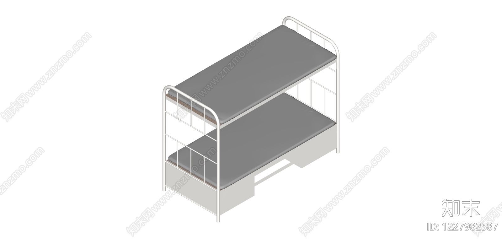 白色双层床模型SU模型下载【ID:1227982587】