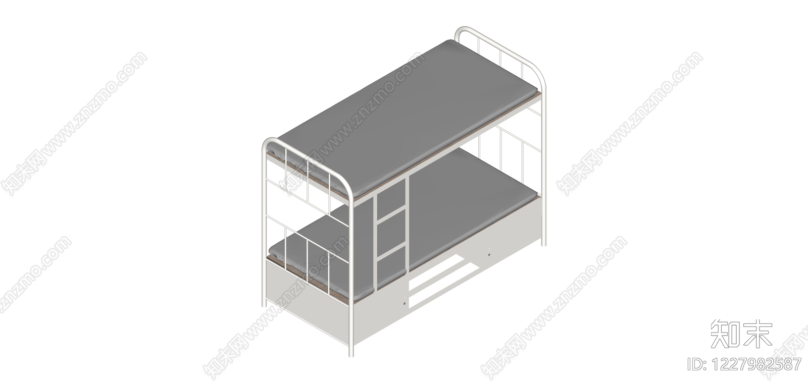 白色双层床模型SU模型下载【ID:1227982587】