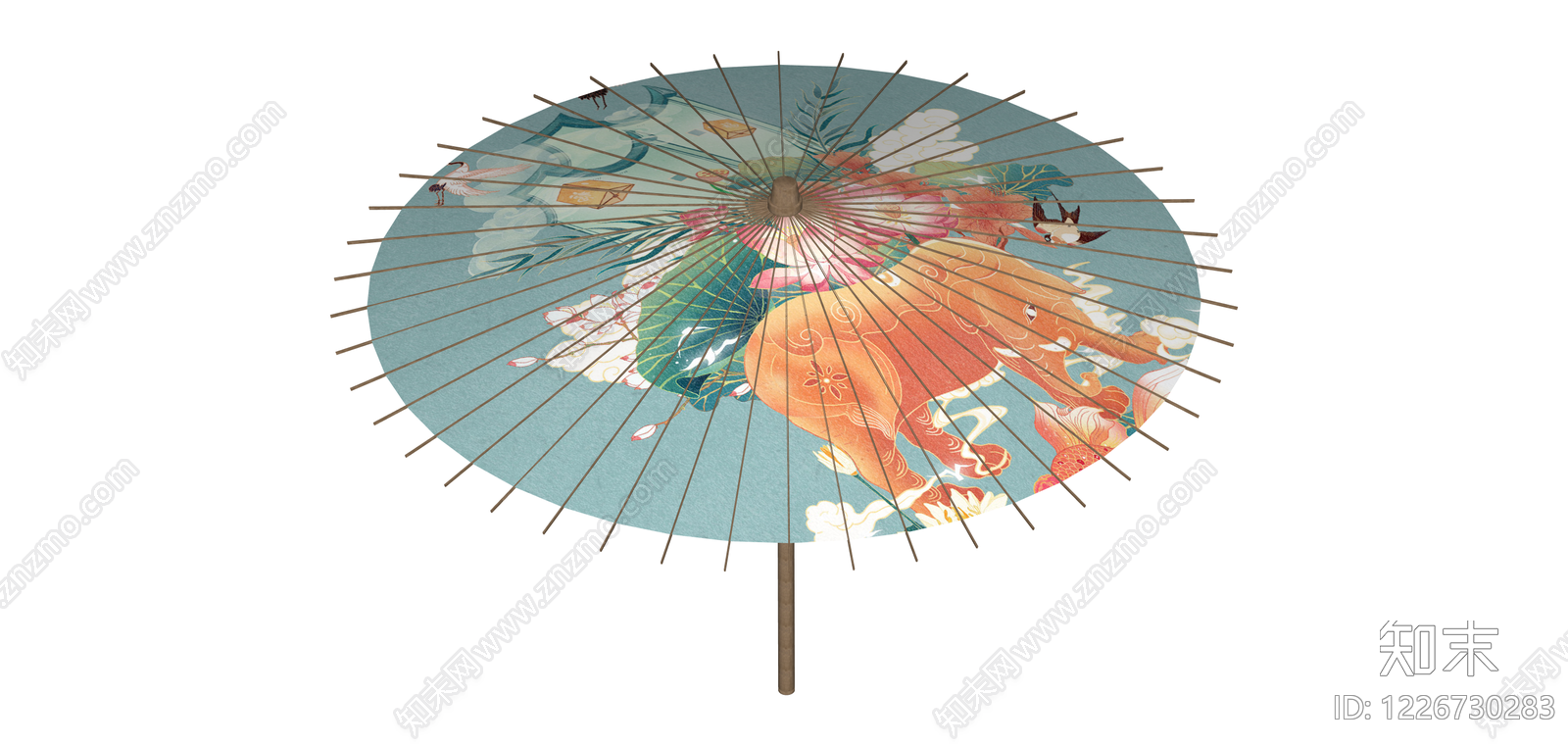 日式绘柄纸伞SU模型下载【ID:1226730283】