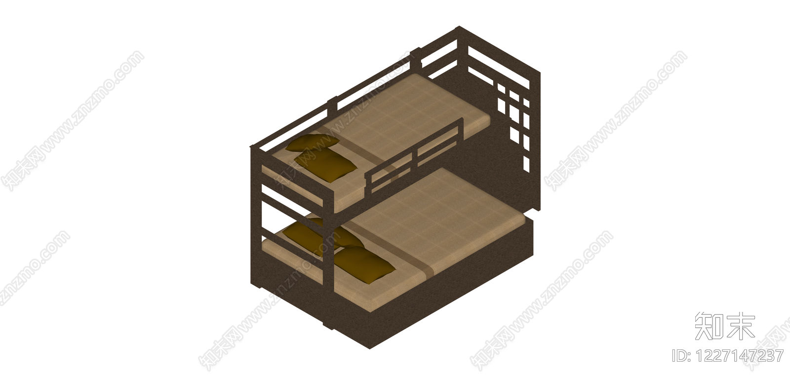 双层床模型SU模型下载【ID:1227147237】