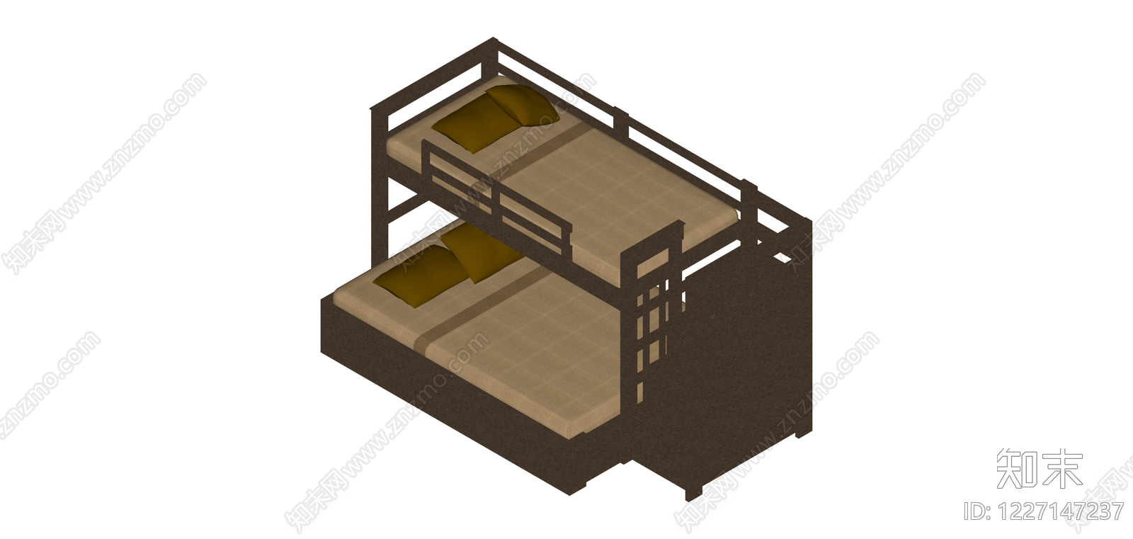 双层床模型SU模型下载【ID:1227147237】