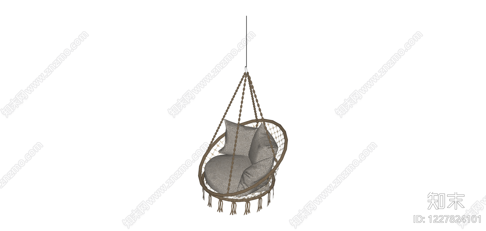 藤编吊椅组合SU模型下载【ID:1227824101】