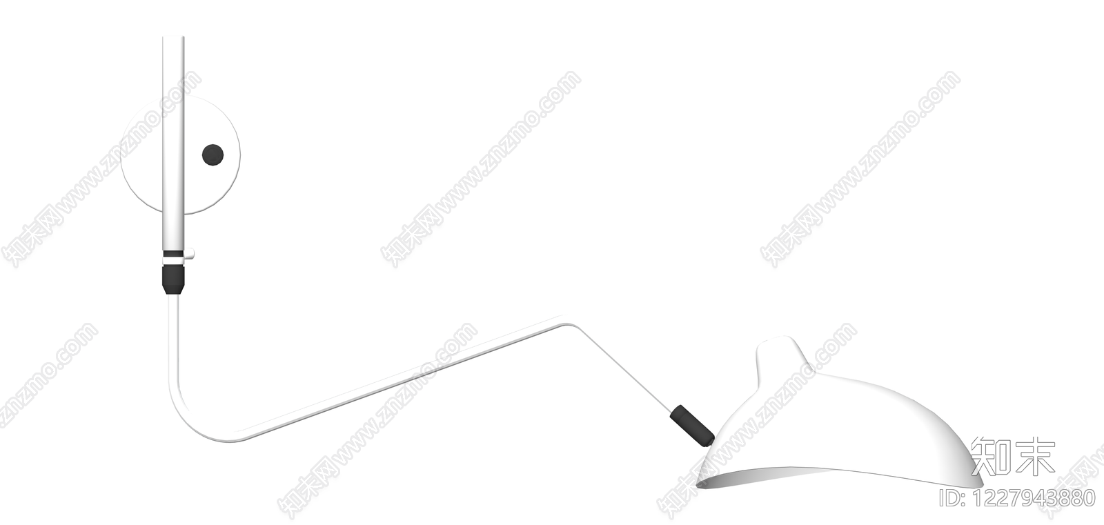 白色可调壁灯SU模型下载【ID:1227943880】